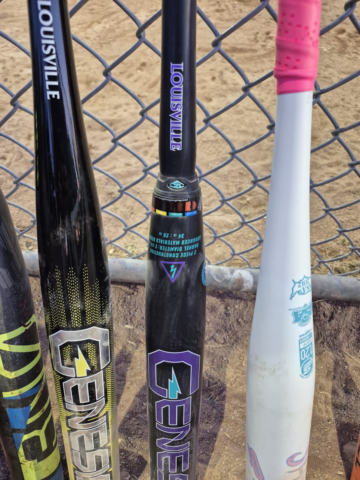 Real Feel Temp Stick reading at 16°C on a composite bat