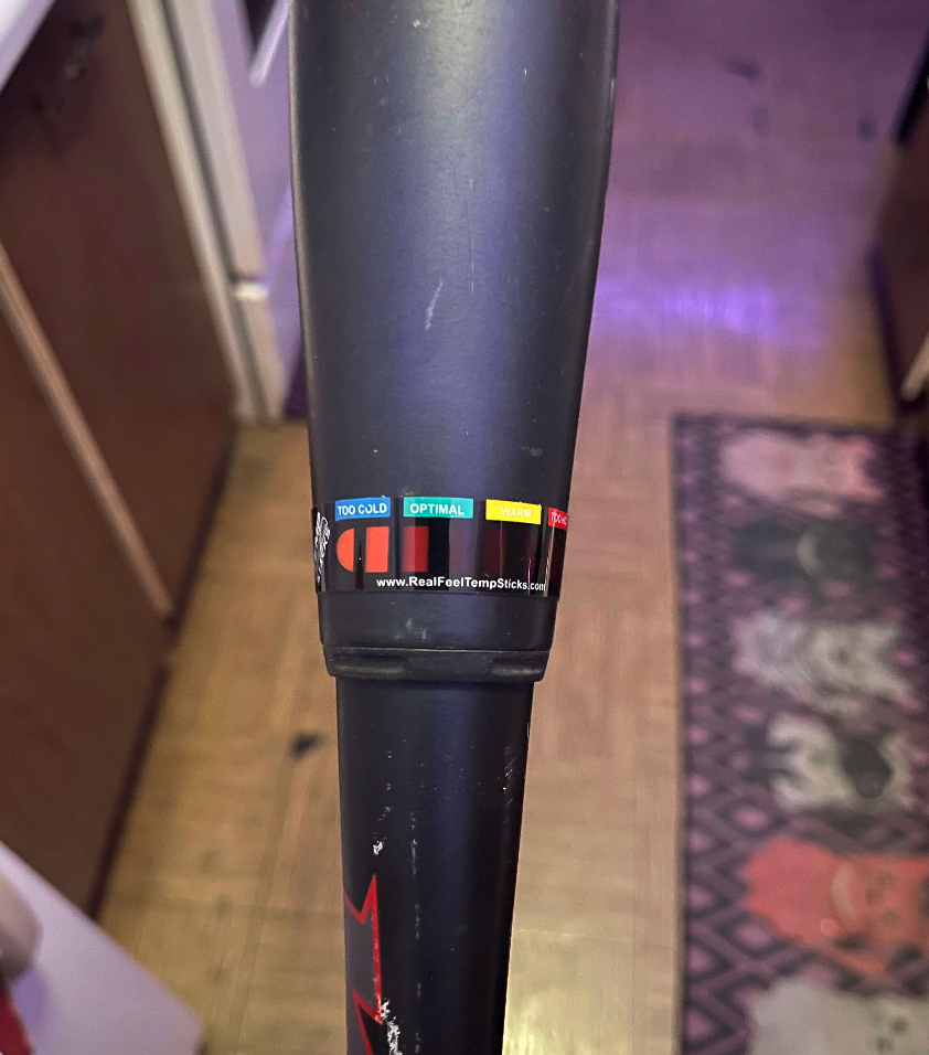 Miken bat featuring Real Feel Temp Stick